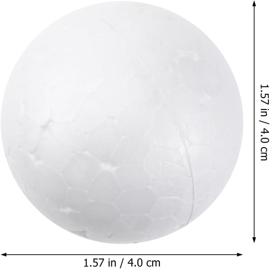 1.57"/4cm/40mm White Polystyrene Foam Balls Sphere DIY Round Decoration Craft