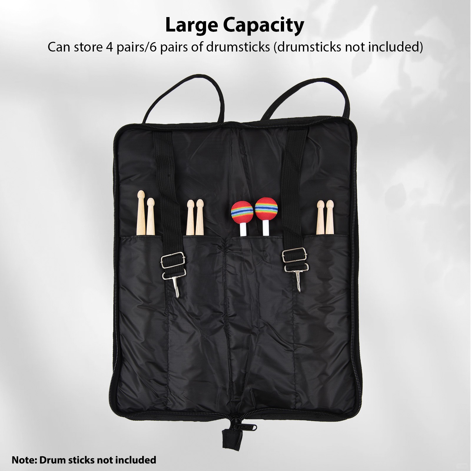 4 Pairs Drum Stick Bag Large Capacity Oxford Fabric For Drummers Easy To Use