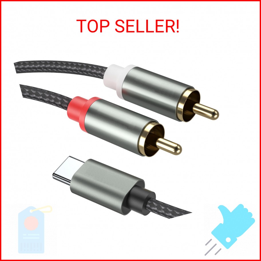 Froggen USB C to 2 RCA Audio Cable, RCA Cables Type-C to 2 Male RCA to USB C for