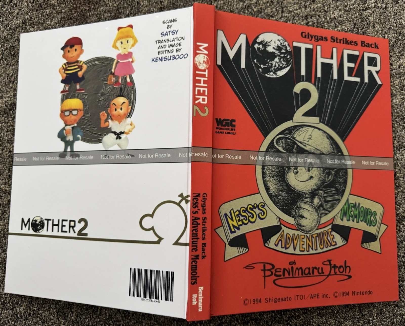 Earthbound Complete MOTHER 2 Manga Ness SNES English Translated Custom Hardcover