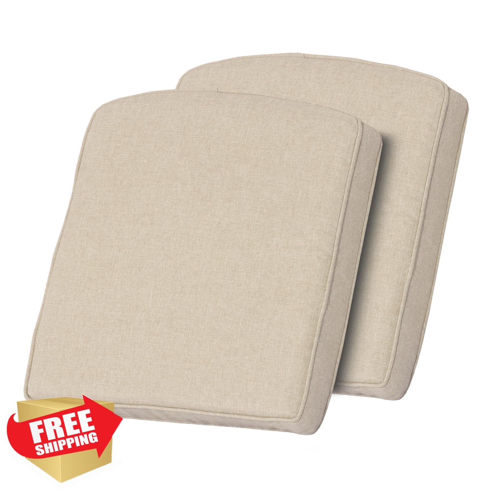 Goodgoods 20x20 Outdoor Chair Cushions Set of 2, Fade and Water Resistant Bis...