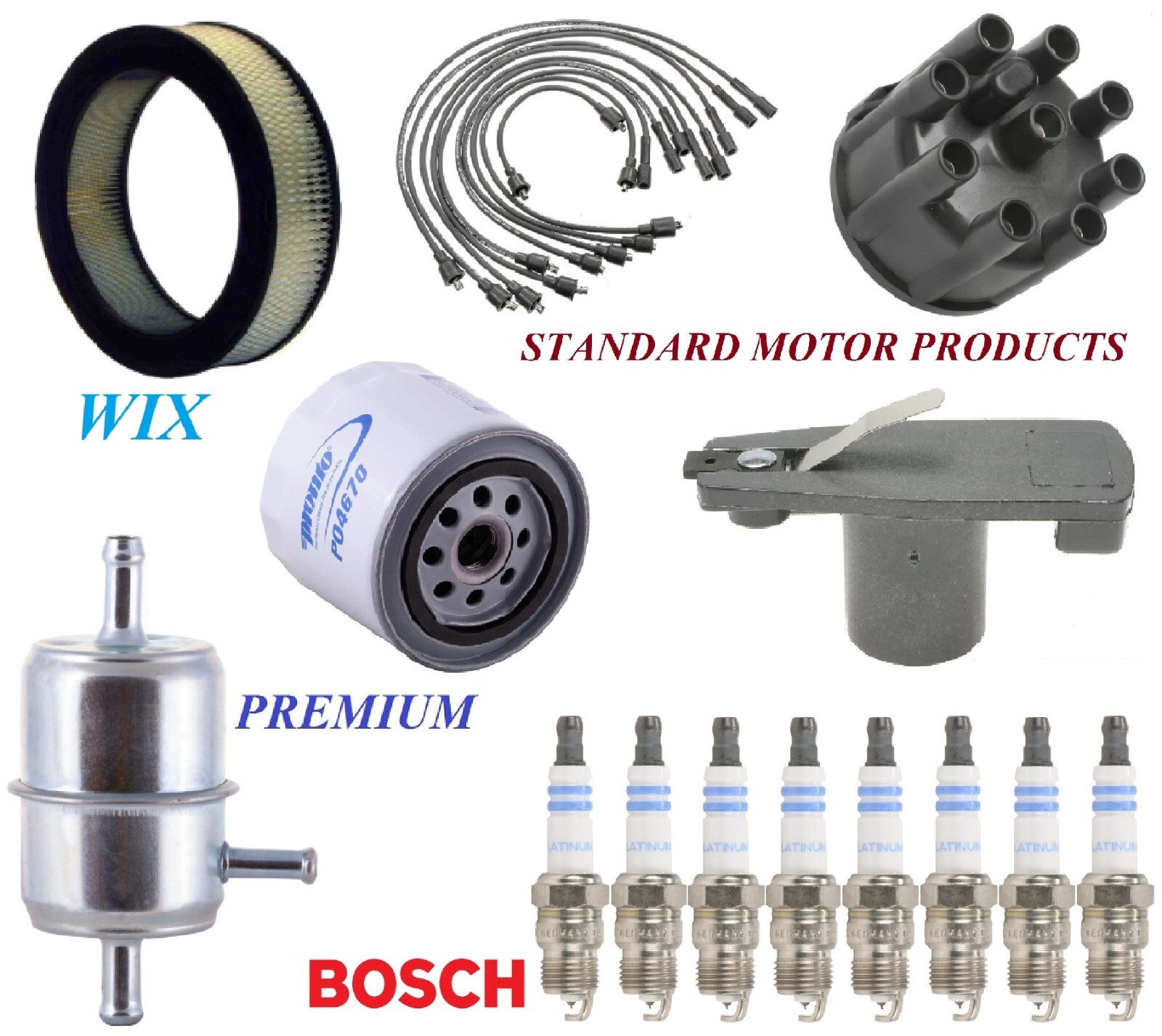 Tune Up Kit Air Oil Fuel Filters Cap Wire For CHRYSLER CORDOBA V8; 5.9L 1980