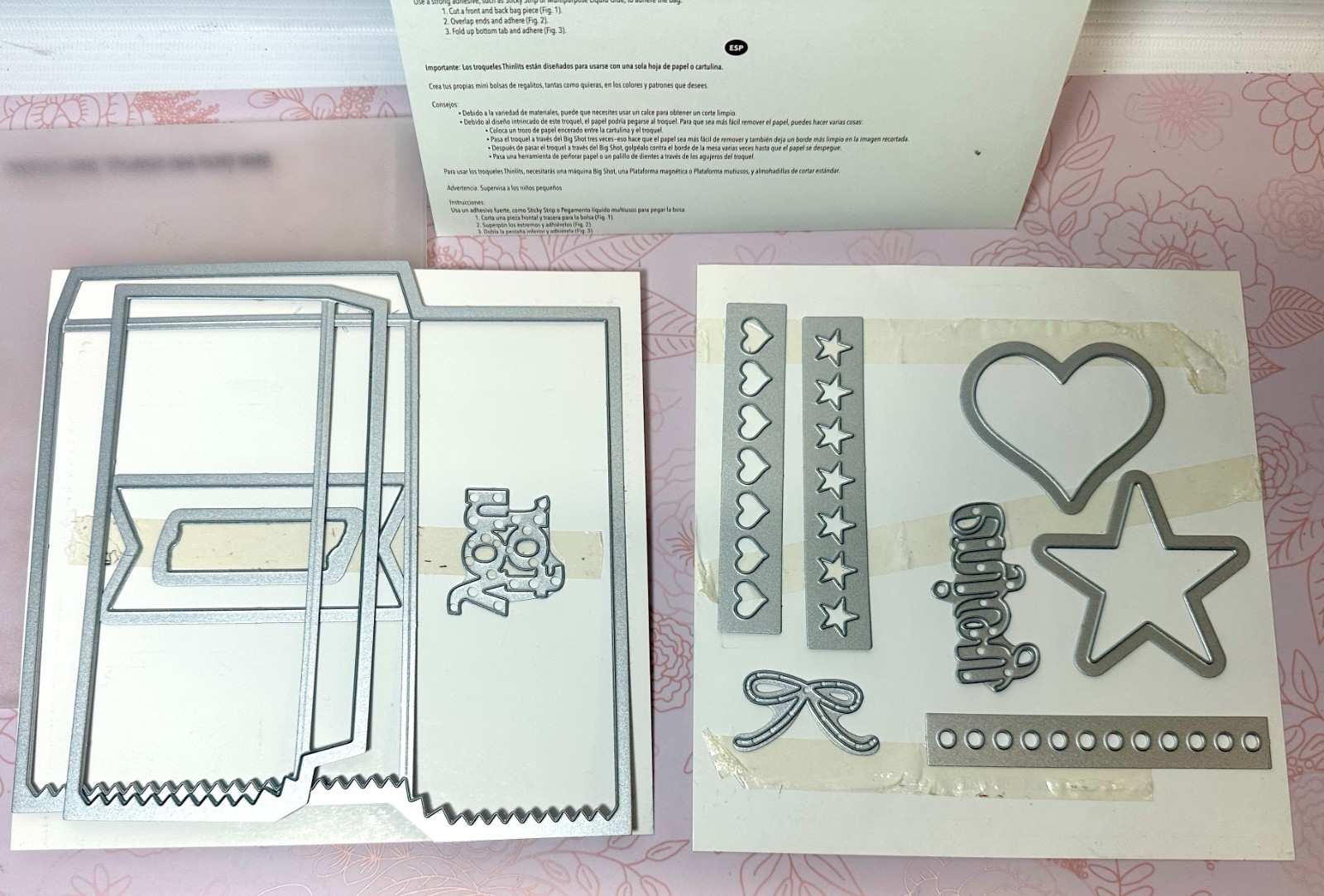 Stampin' Up! Cut & Emboss MINI TREAT BAG THINLITS 12 Pc Die Set~ 137547~Hearts +