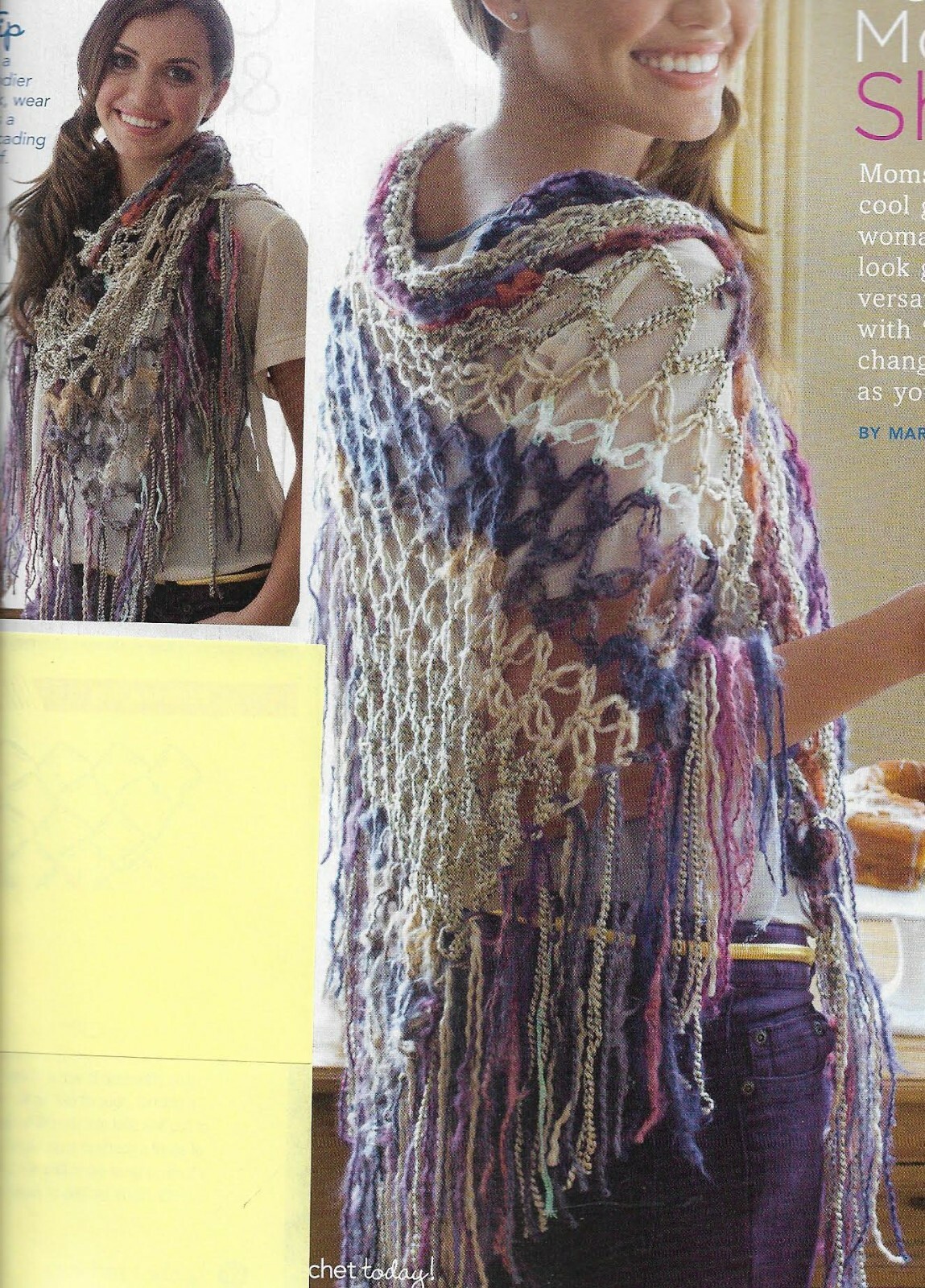 FOR THE MOMS SHAWL WRAP WOMEN'S CROCHET PATTERN INSTRUCTIONS