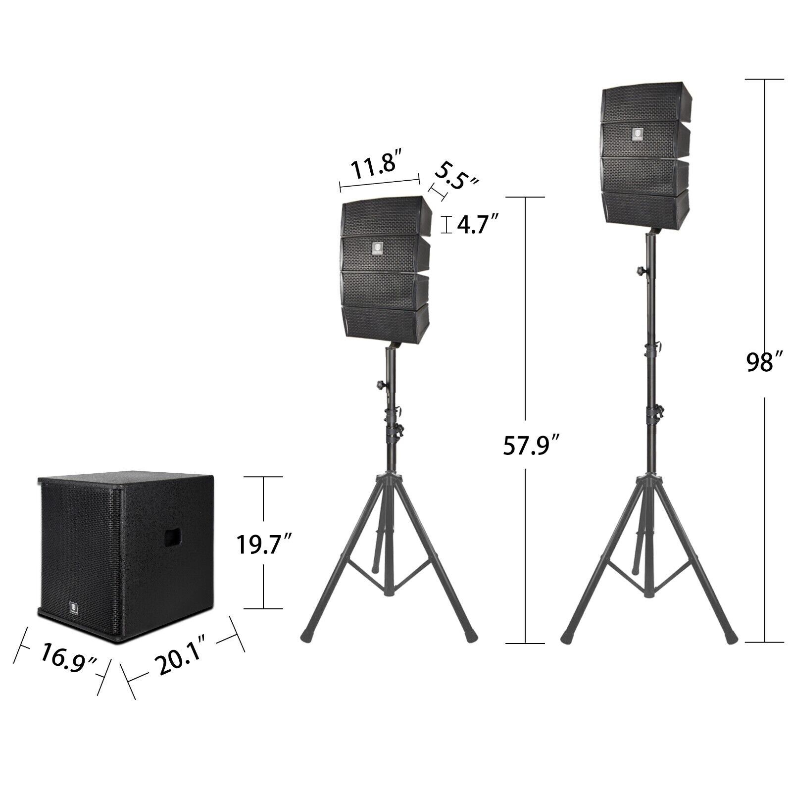PRORECK CLUB 3500 Sound System Line Array Active DJ Nightclub Bar Stage Speaker