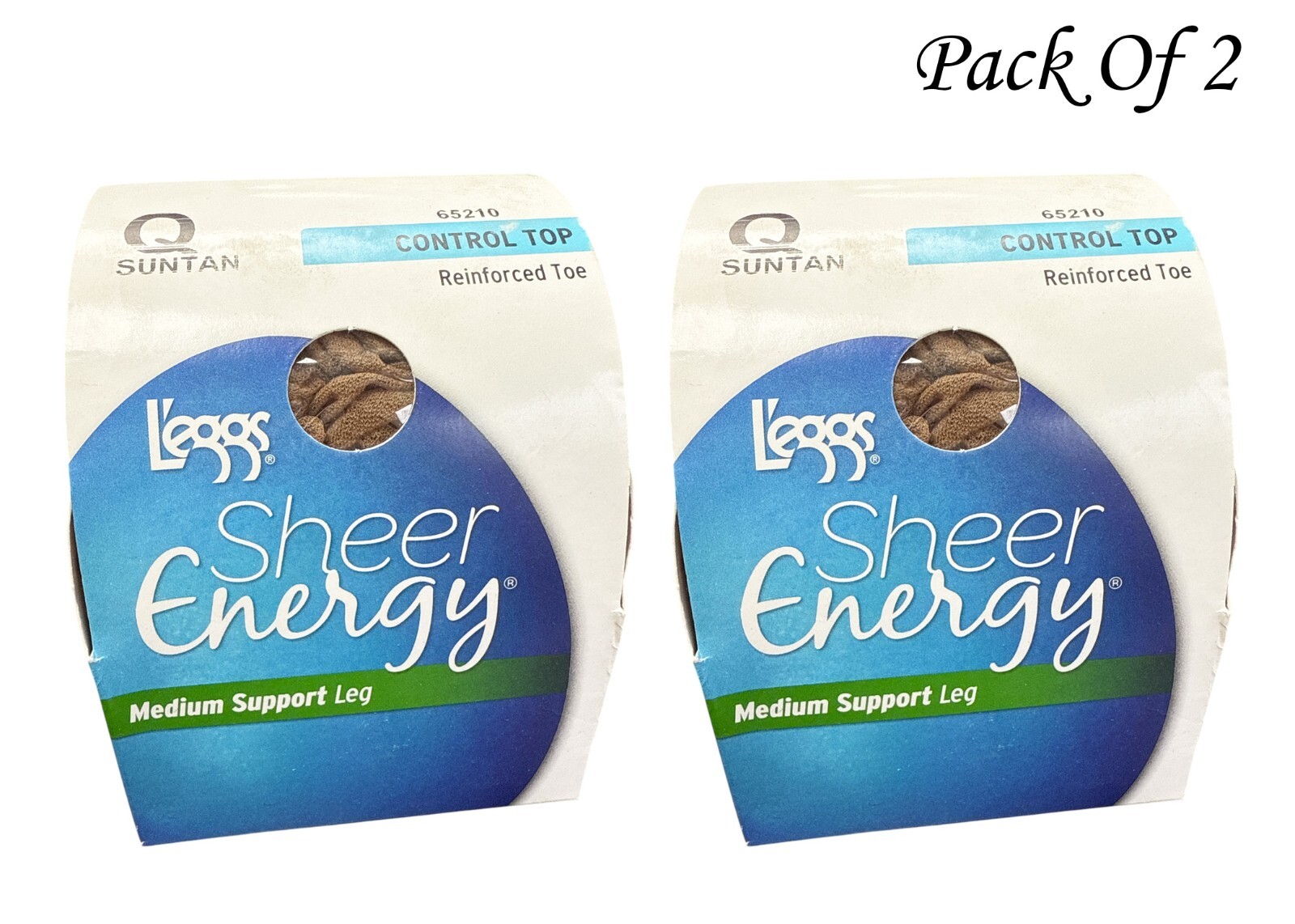 Leggs Women's Sheer Energy Control Top Q Suntan 65210 (Pack of 2)