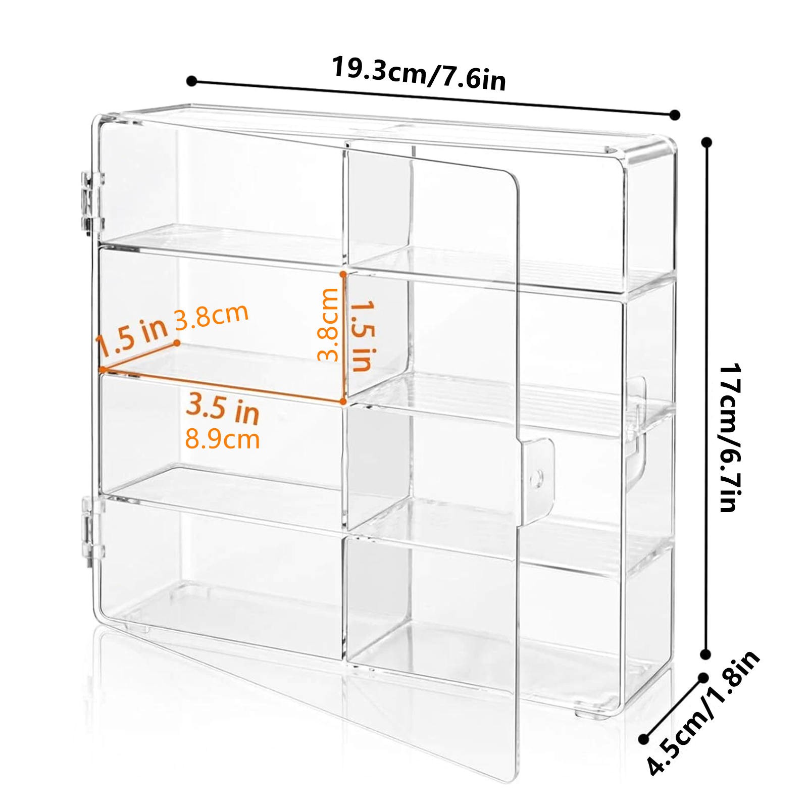 1/64 Scale Diecast Display Case 8 Compartment Clear Storage For Hot Wheels