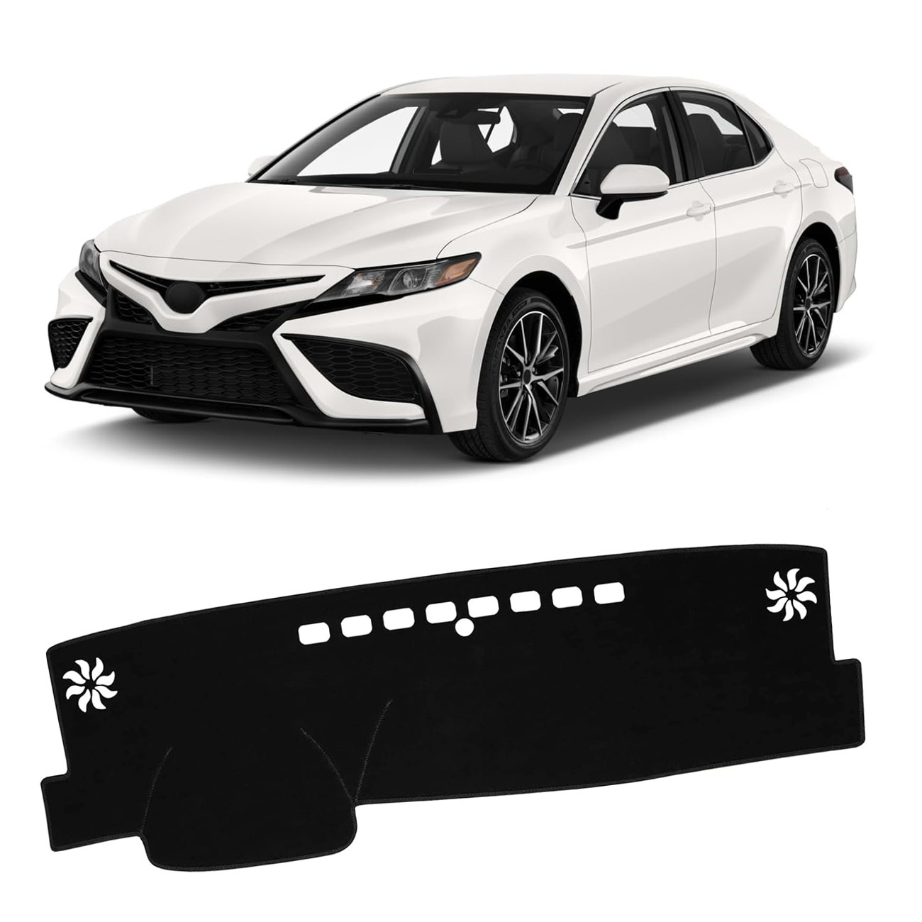 Non-Slip Black Dash Cover for Toyota Camry 2018-2024 Without HUD Dashboard Mat