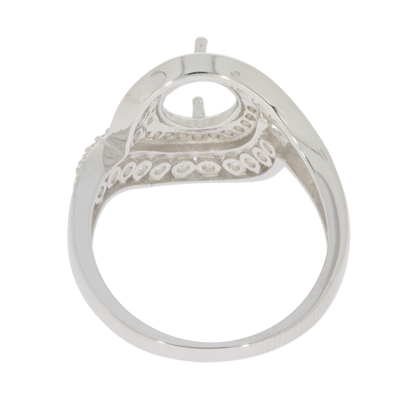 Sterling Silver Semi Mount Ring Setting Oval OV 9x7mm