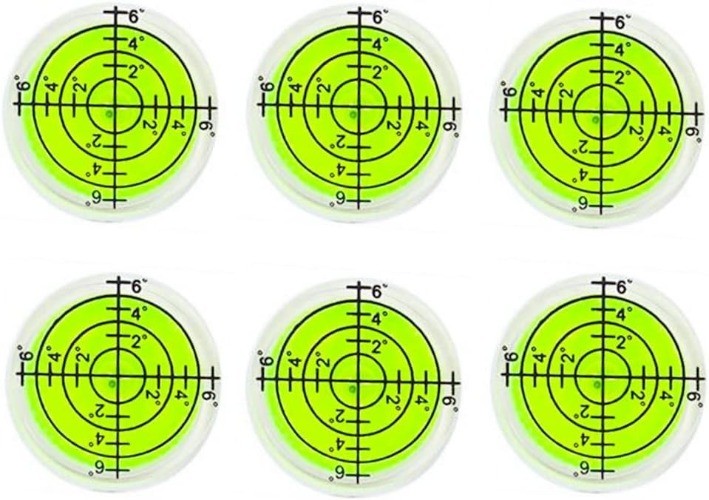 6Pcs Circular Bubble Spirit Levels RV Levelers 32mm RV Stand Color: Non-sticky