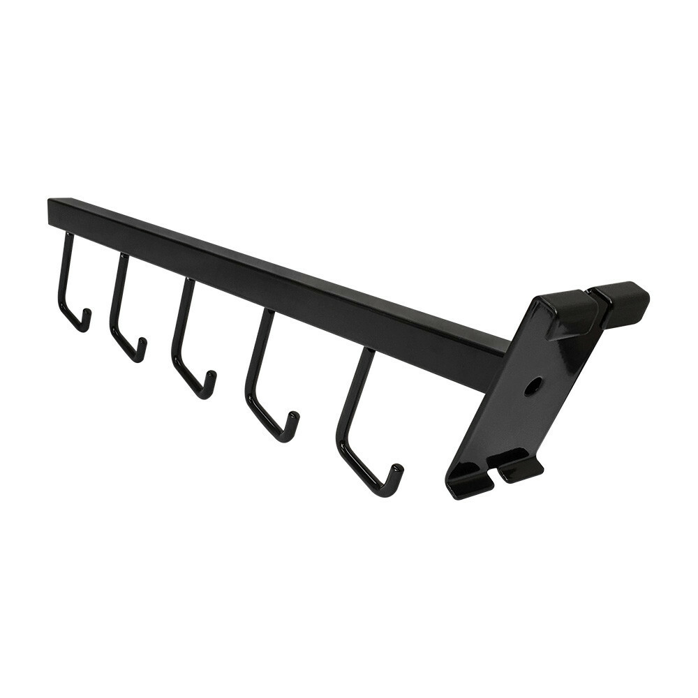 10 Pc GLOSS BLACK Waterfall 5 J Hook Gridwall Hooks 17.5" Long Faceout Retail