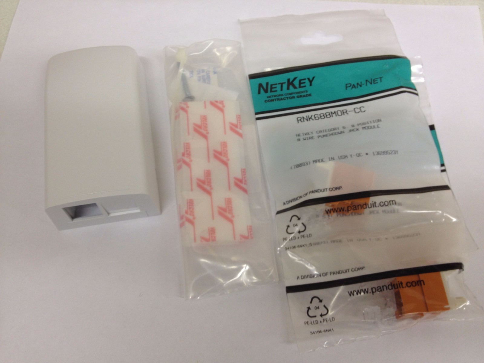 10pcs Panduit NetKey Cat6 2-Port Surface Mount Install Kit w/ Punchdown Jacks