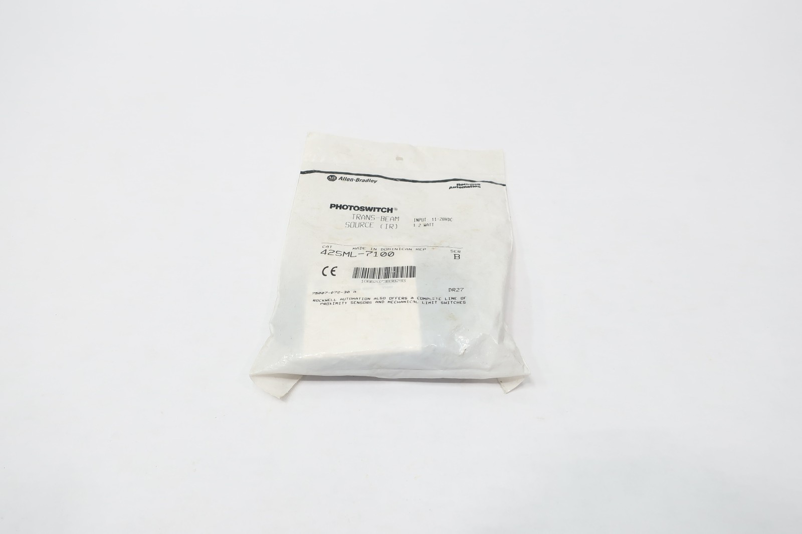 Allen Bradley 42SML-7100 Trans-beam Photoswitch Sensor 11-28v-dc