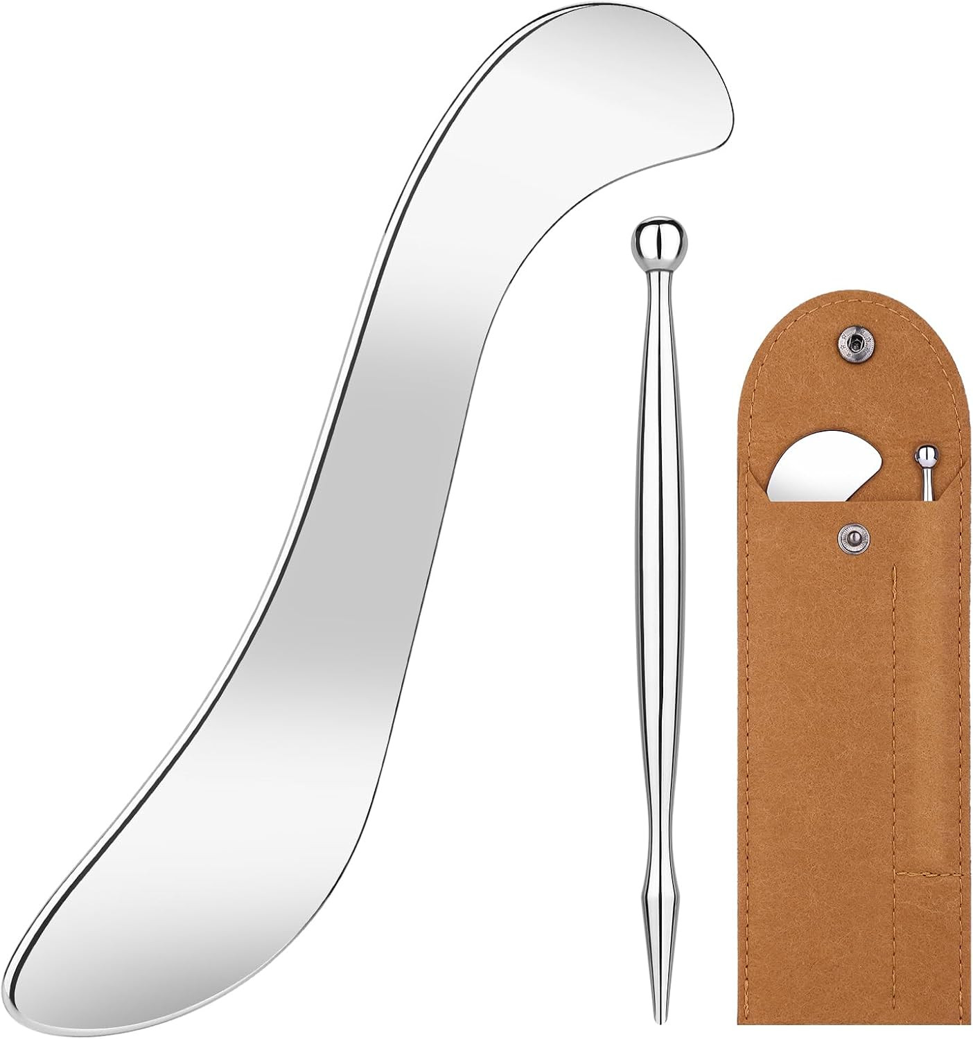 Stainless Steel Muscle Scraper Tool & Acupressure Pen Kit, Body Gua Sha Tool for