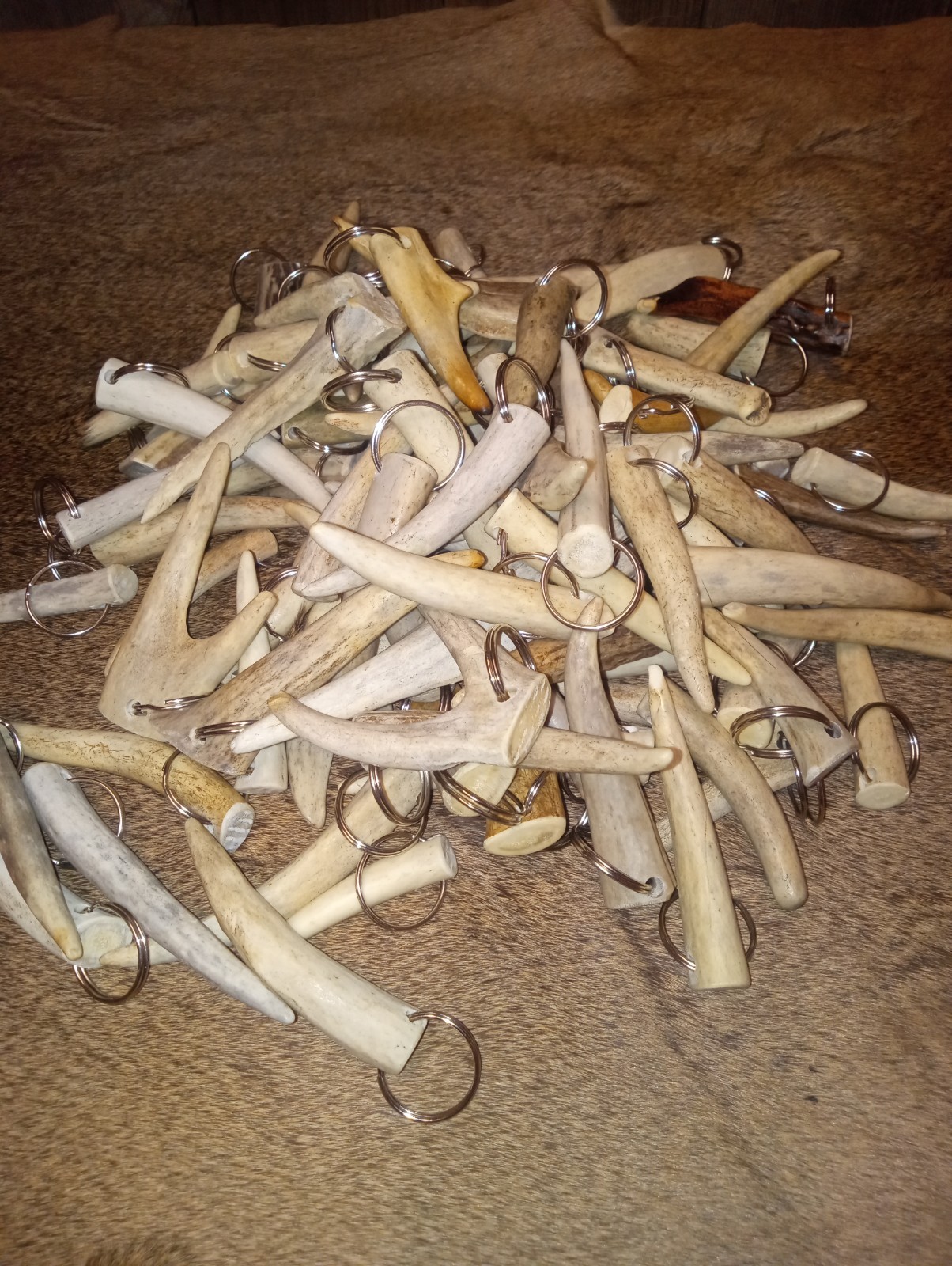 Deer antler key chain