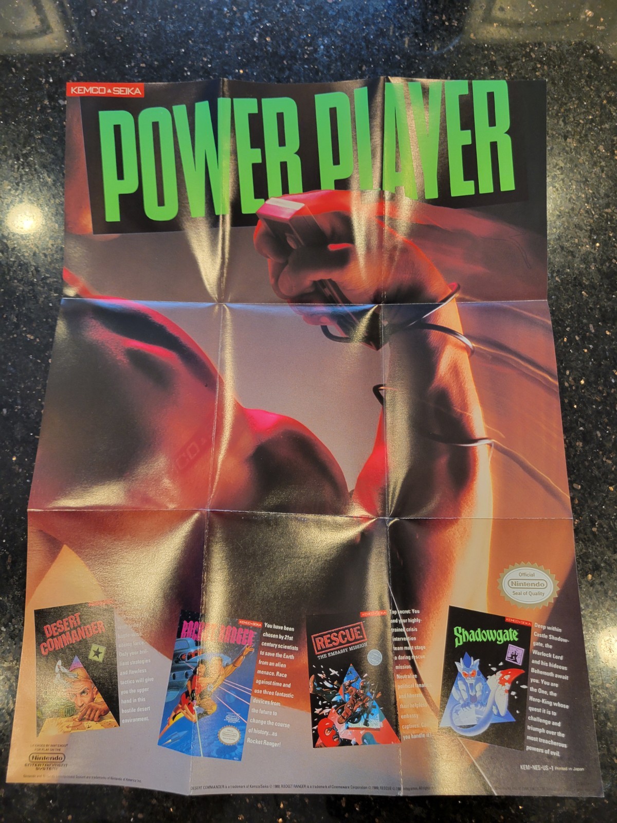Nintendo NES Advertisement Poster 15" Power Player EXCELLENT 1989  Kem-nes-us-1