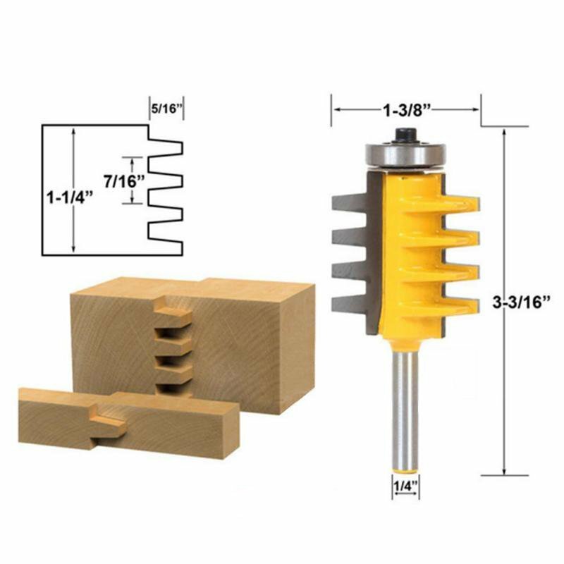 1/4 Inch Reversible Shank Finger Glue Joint Router Bit Cutter Woodworking Tool