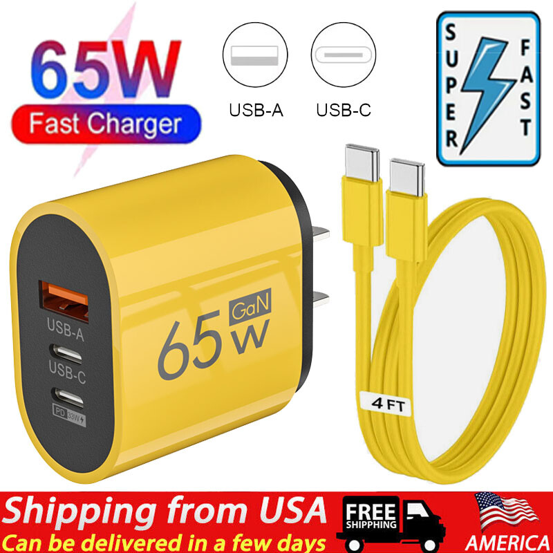 65W Super Fast Charging USB Type C Wall Charger For Samsung iPhone Android Phone