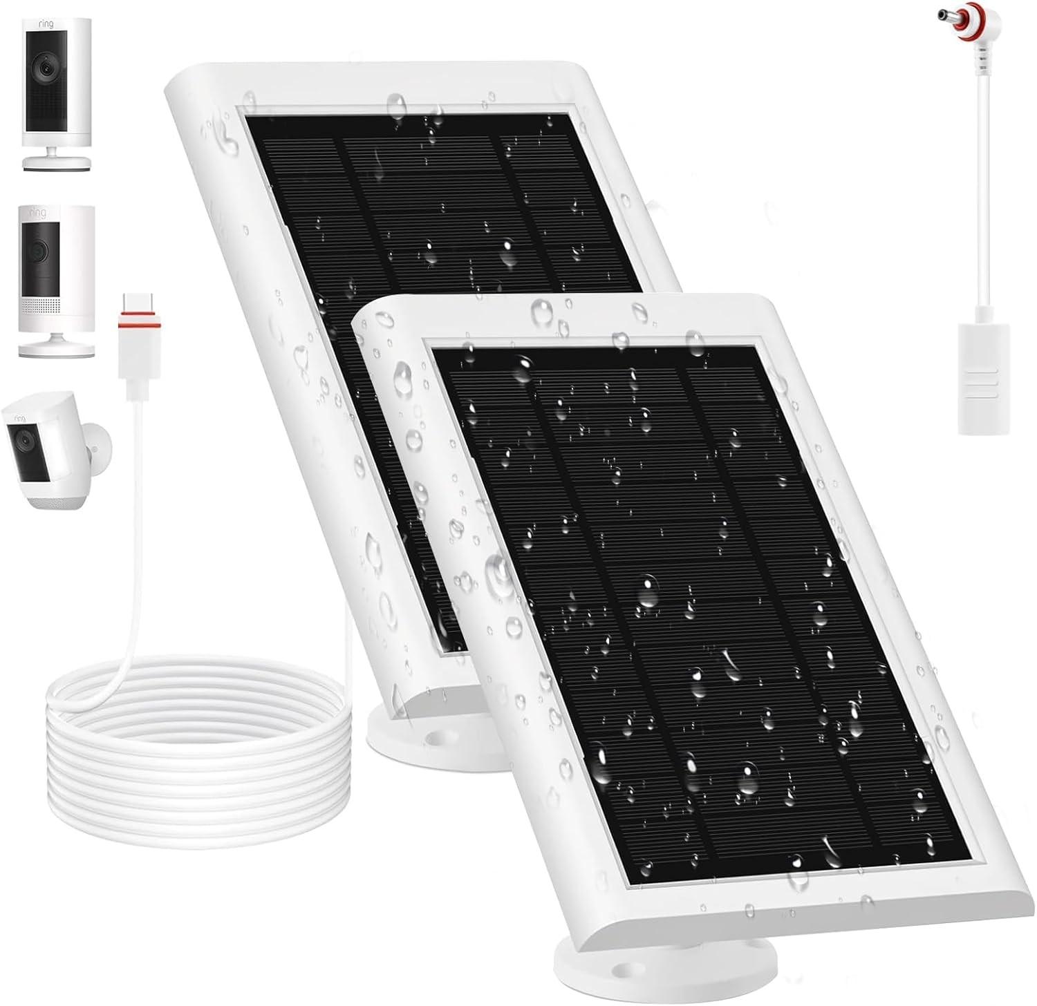 2-Pack 5W Solar Panel for Spotlight Cam Battery for Security Camera Waterproof