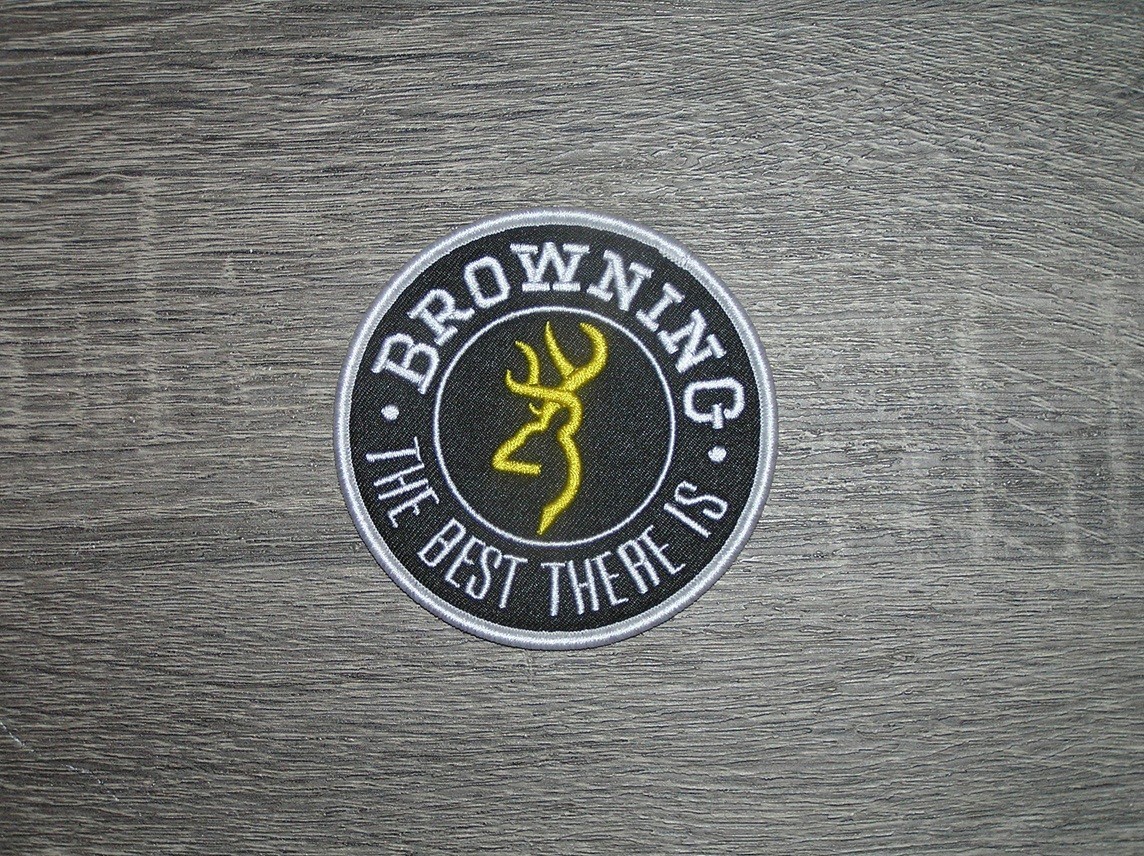 Browning The Best There Is Shotgun Gunmaker Embroidered Iron On Patch 3" x 3"