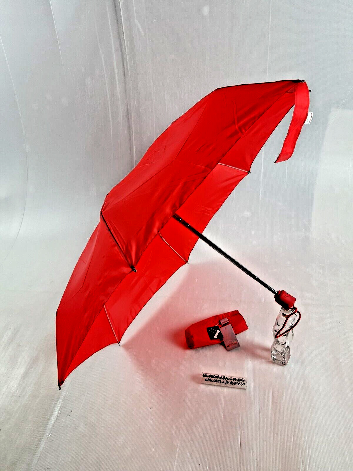 Women's/Unisex Mini Umbrella - Automatic - Open/Close - Red - 1543 - Rainbow
