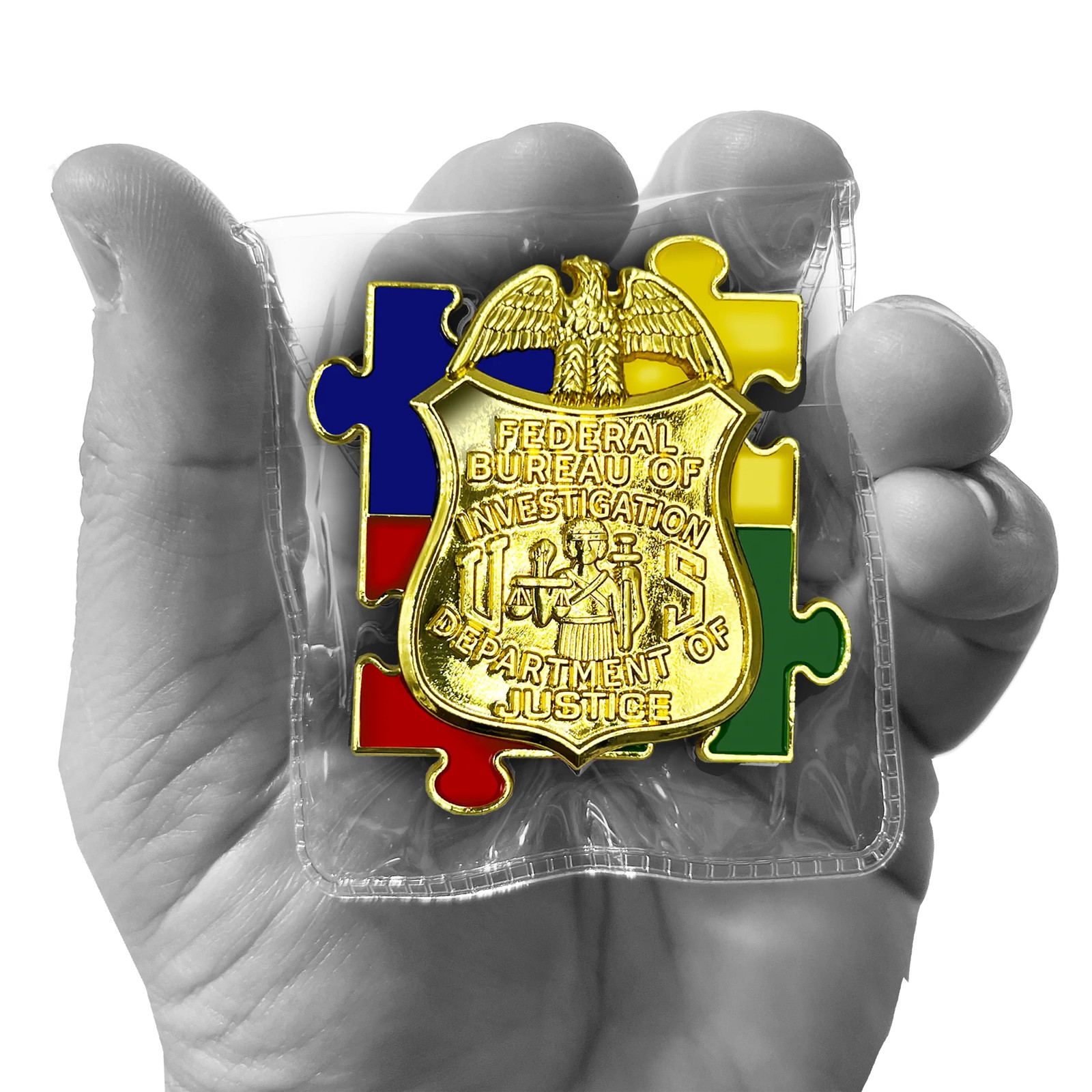 DL3-14 FBI Special Agent Intel Analyst Investigator Autism Awareness Month lapel
