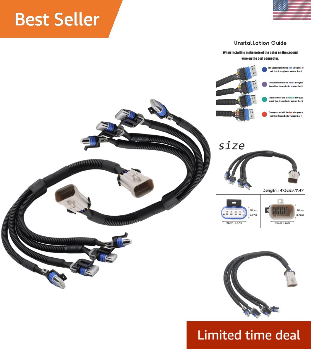 High-Quality Ignition Coil Wire Harness Connectors - 2PCS for GM 5.3 to 8.1L