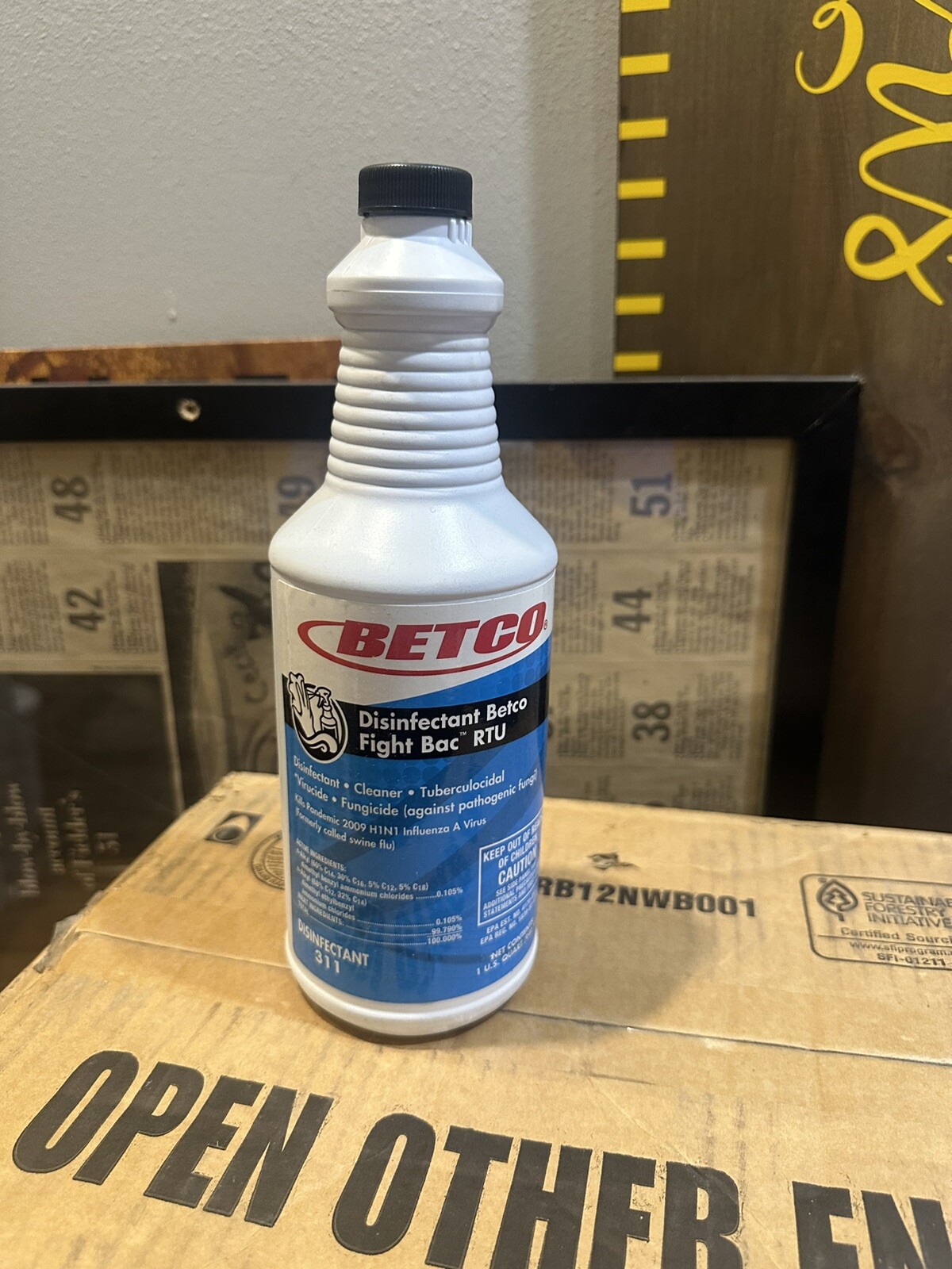 Betco 3111200 Fight-Bac RTU Disinfectant Cleaner Clear 32oz Bottles Quantity 12