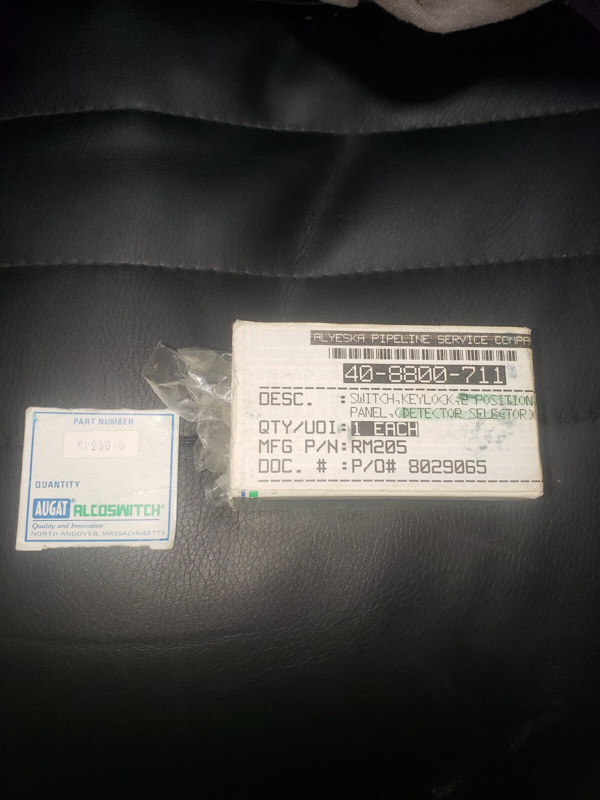 ALCOSWITCH RV230-0 SWITCH, KEYLOCK (BRAND NEW)
