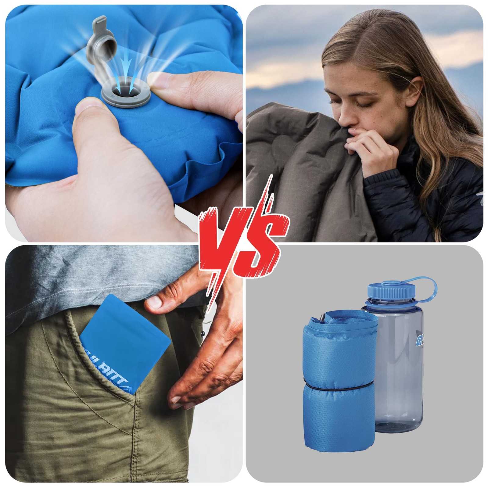 Inflatable Push-Press Seat CushionLightweight Camping Air Sitting PadPortable...