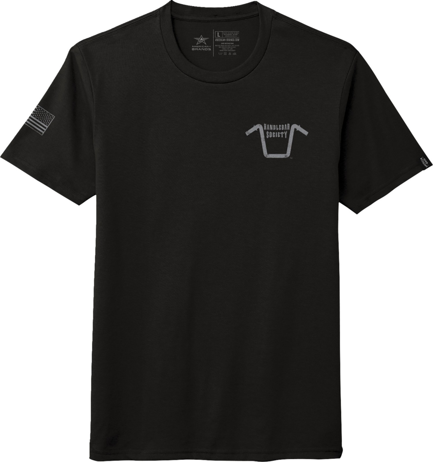American Biker Handlebar Society PW Mens Short Sleeve T-Shirt Black/Gray