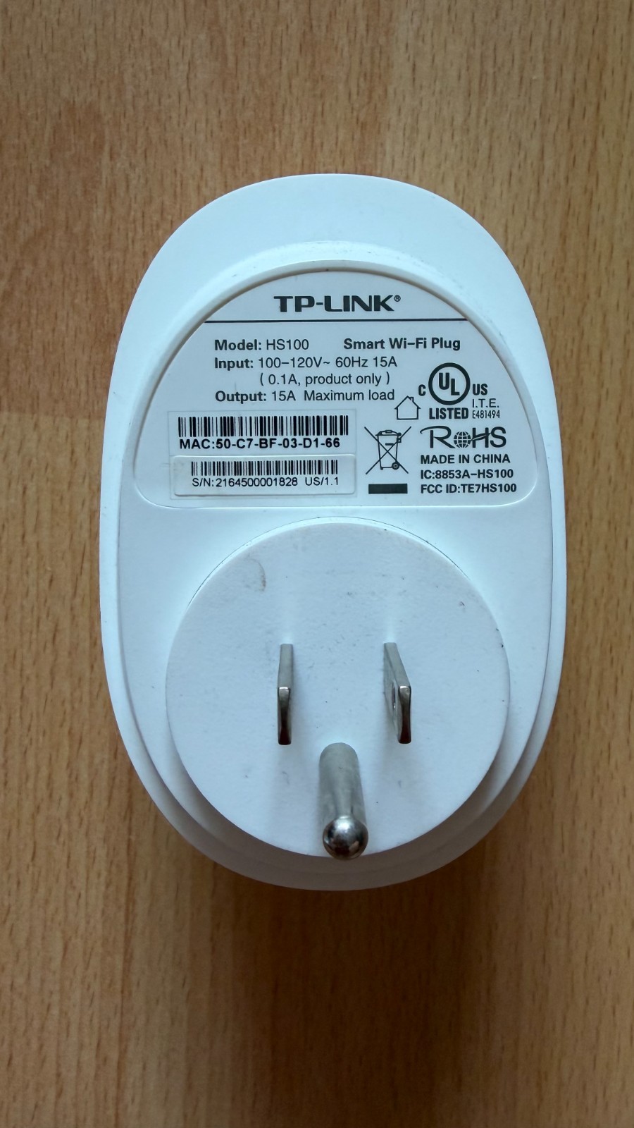 TP-LINK HS100 Smart Wi-Fi Plug Works With Alexa