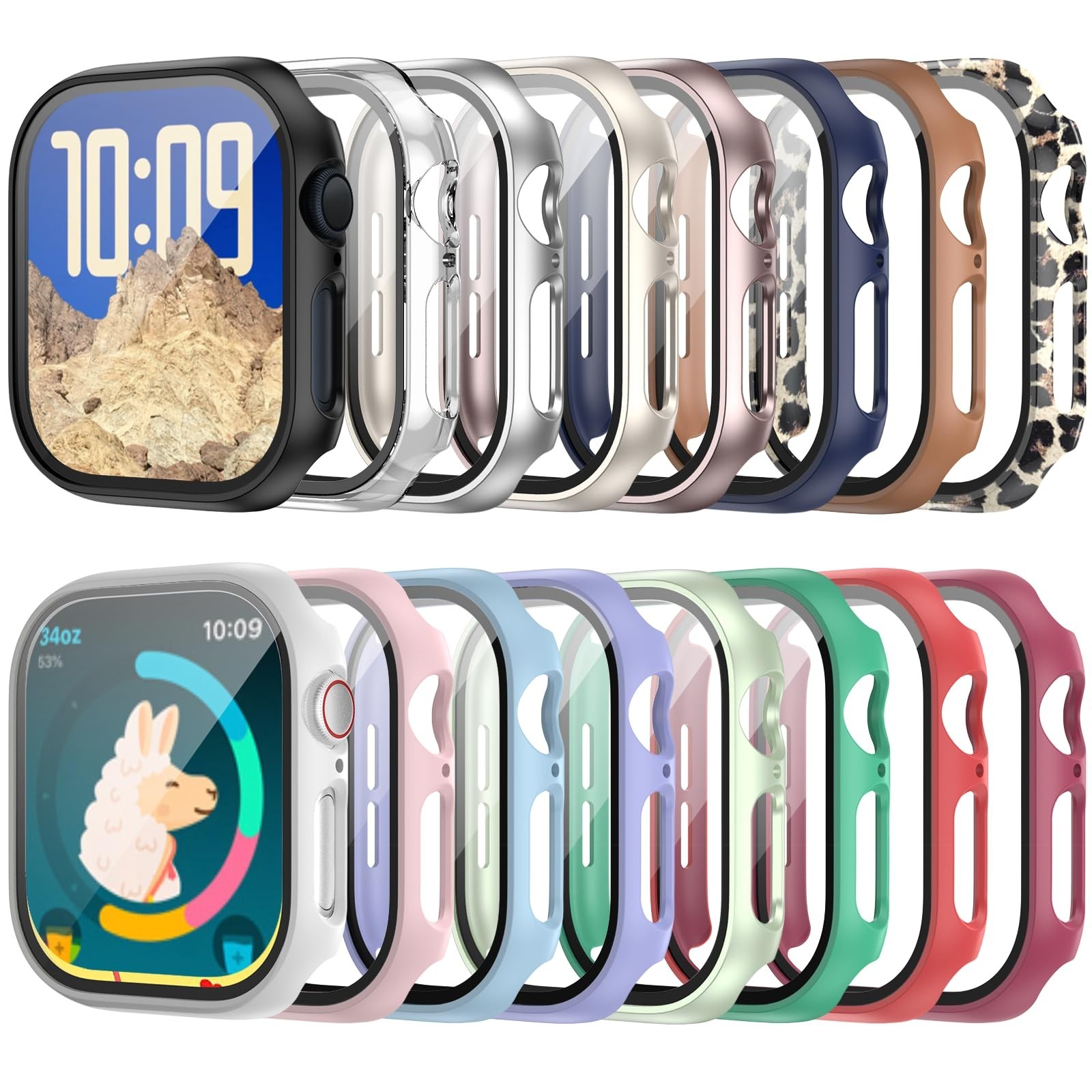 COMMUTER 16 Pack Cases for Apple Watch Series 11/10 46mm Screen Protector, (2...