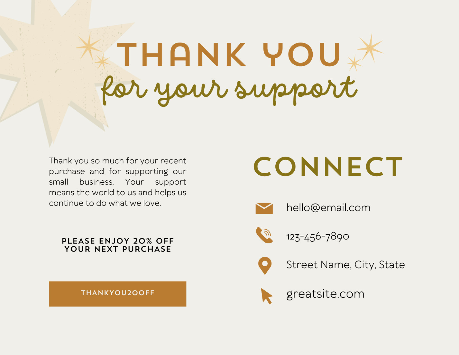Cute Thank You Card Canva Template for Your Customers ✨