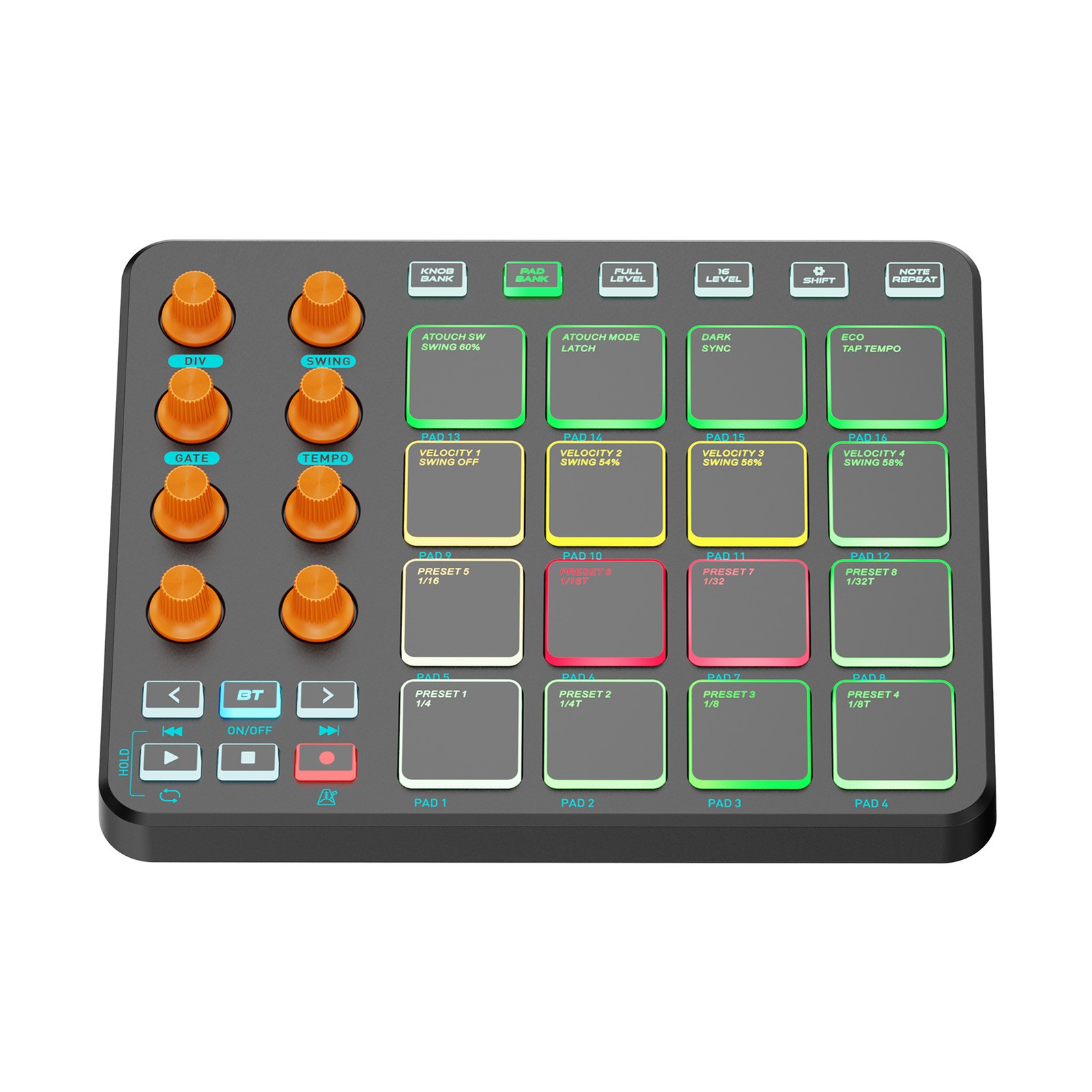 All ABS MIDI Controller Wireless MIDI Synthesizer Adjustable Knobs Custom Comman