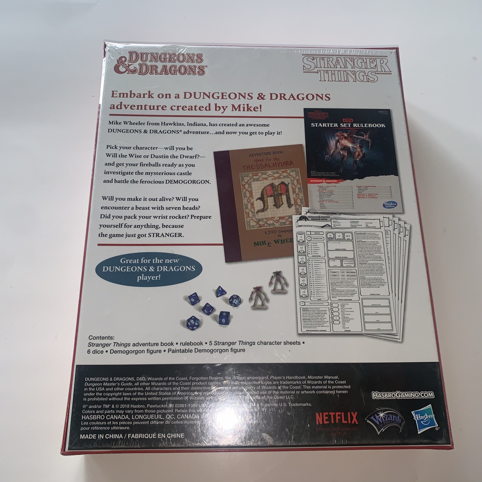 NEW SEALED Hasbro Stranger Things Dungeons & Dragons Playing Game Starter Set