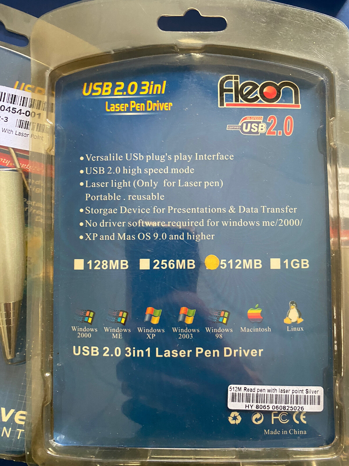 USB 2.0 flash drive and writing instrument 512MB