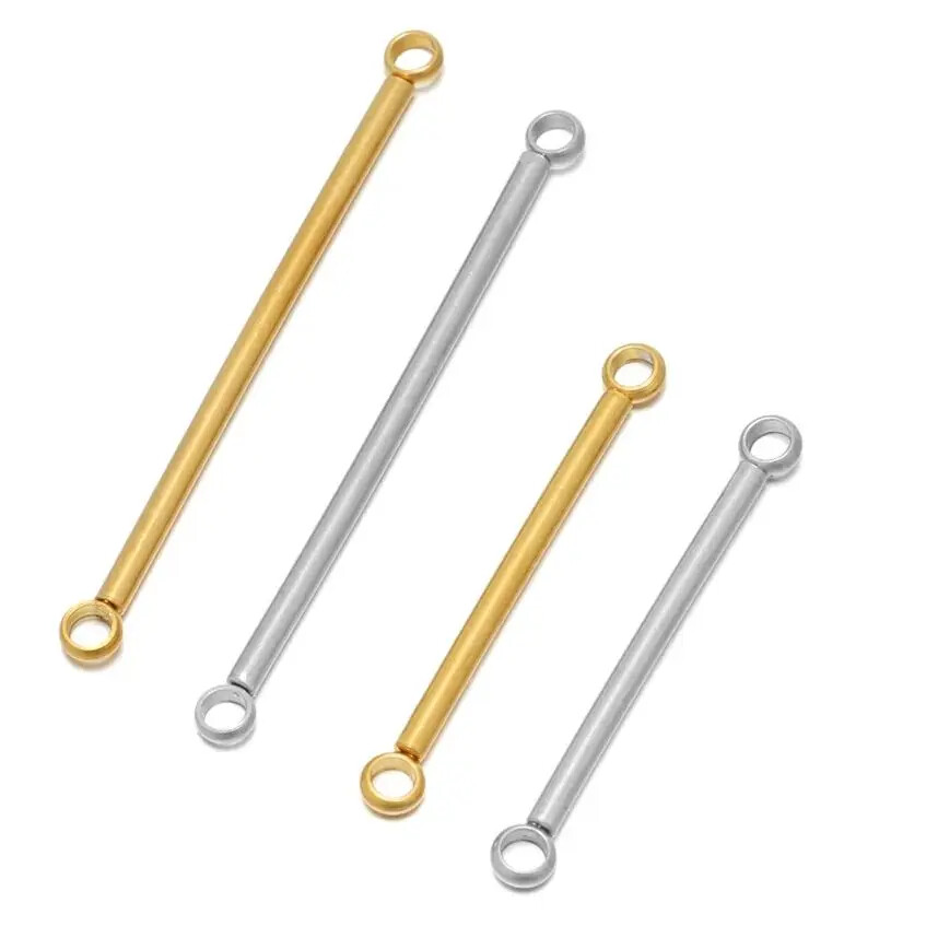 50pcs Stainless Steel Bar Stick Connectors Gold Plated DIY Earring Components