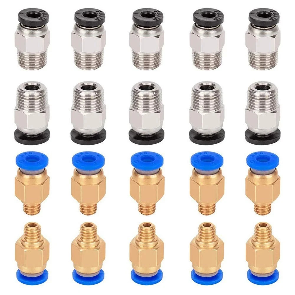 10 Pcs PC4-M6 Pneumatic Fitting and 10 Pcs PC4-M10 Pneumatic Fitting for Crea...