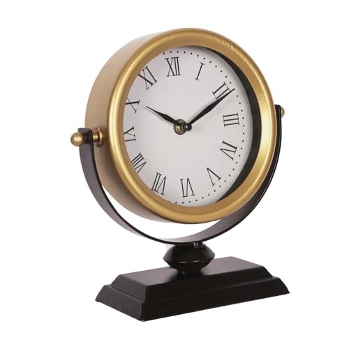 Desk Clock - Classic Vintage Clock and Decorative Shelf Decor,Silent Non