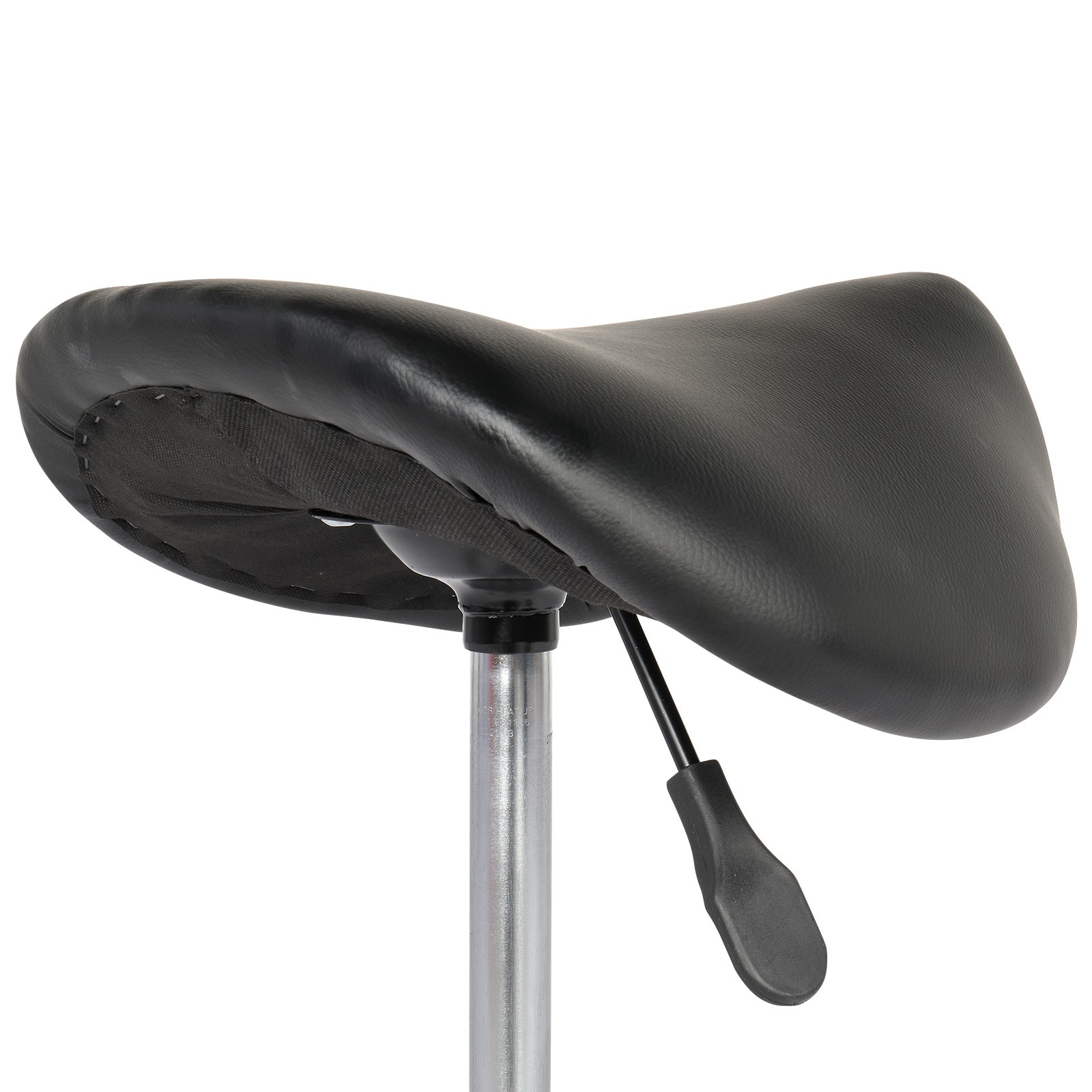 360° Swivel Bar Stool, Black PU Leather, 5 Casters, 20-25.6" Height Adjustable
