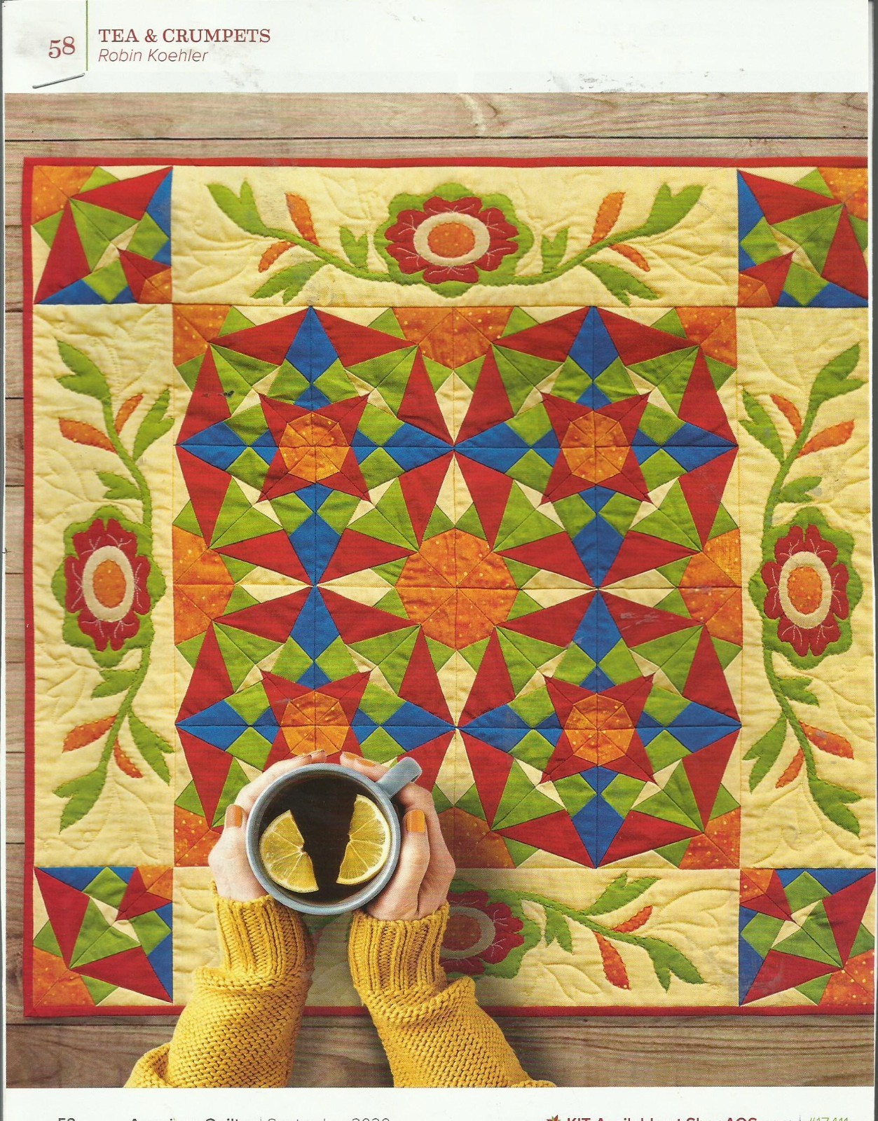 E0456  TEA & CRUMPETS QUILT PATTERN/INSTRUCTIONS