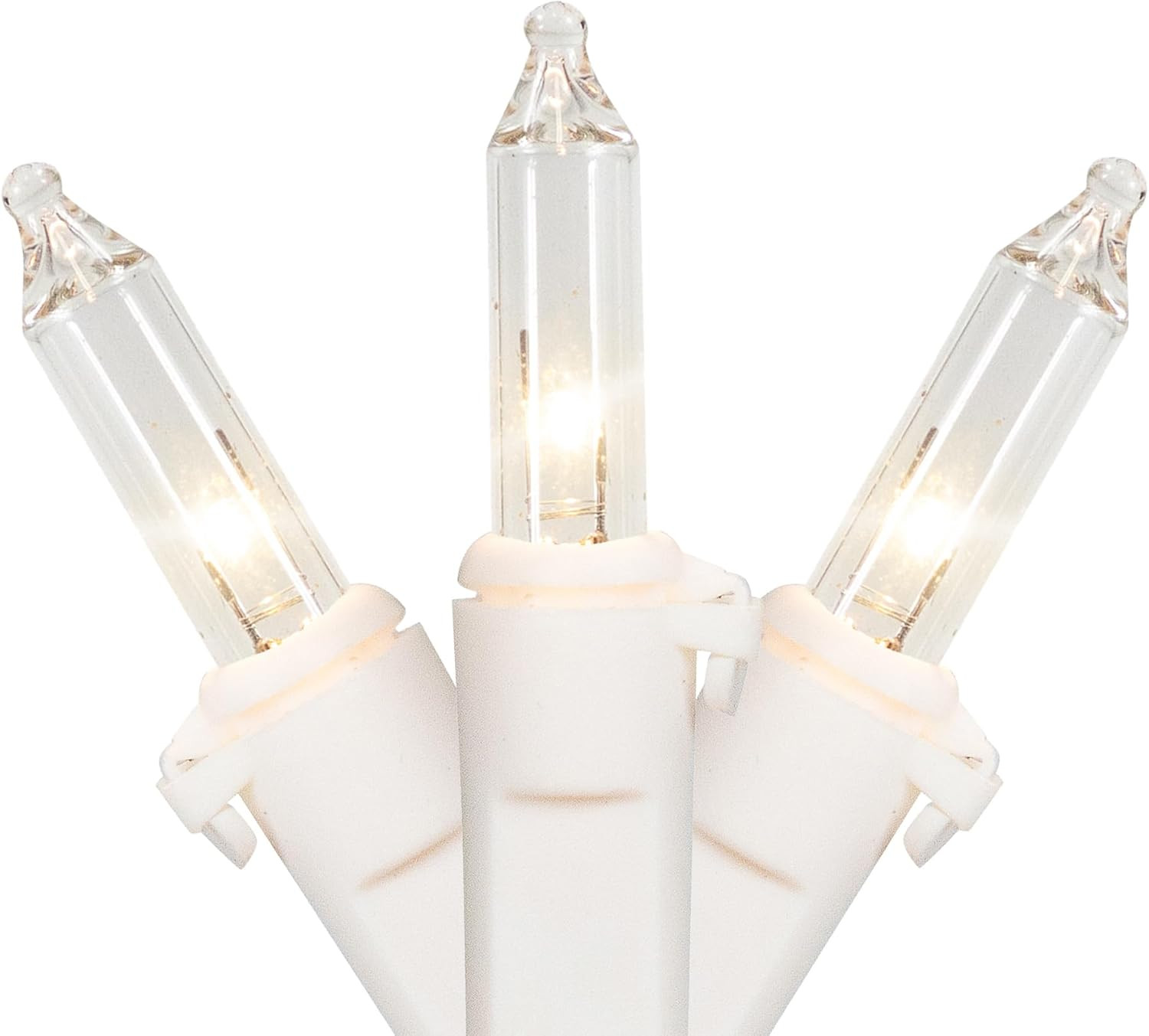 Mini Christmas Light Set - Clear - 3' White Wire - 10ct