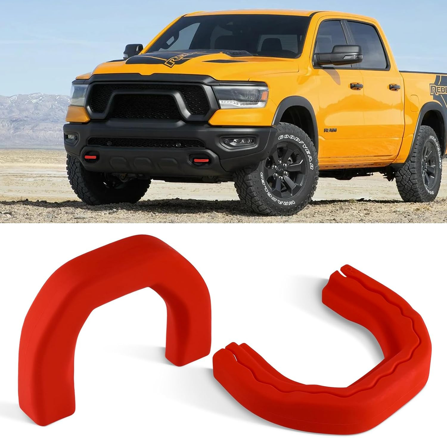 Custom Tow Hook Covers Fits for 2019-2025 RAM 2500/3500,Tow Hitch Cover Car red
