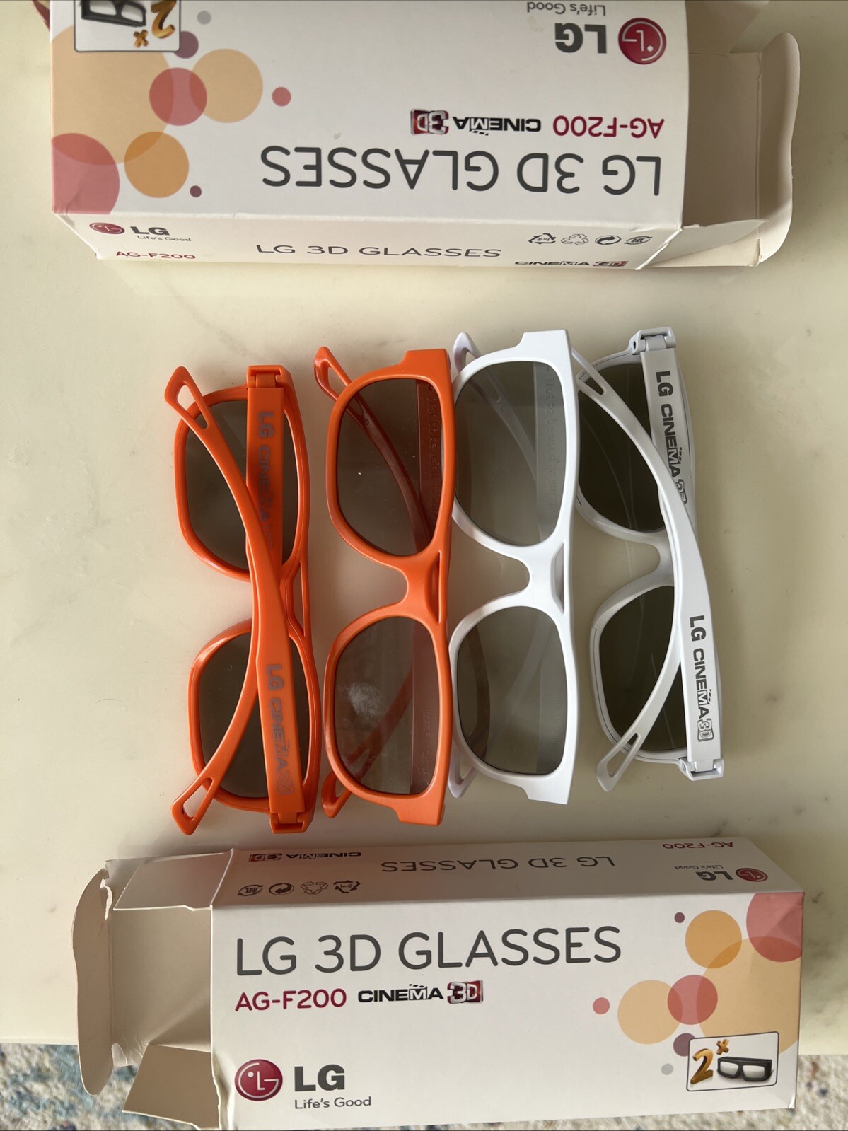 LG 3D Glasses Cinema 3D AG-F200 x2 Glasses in each box total of 4 pairs