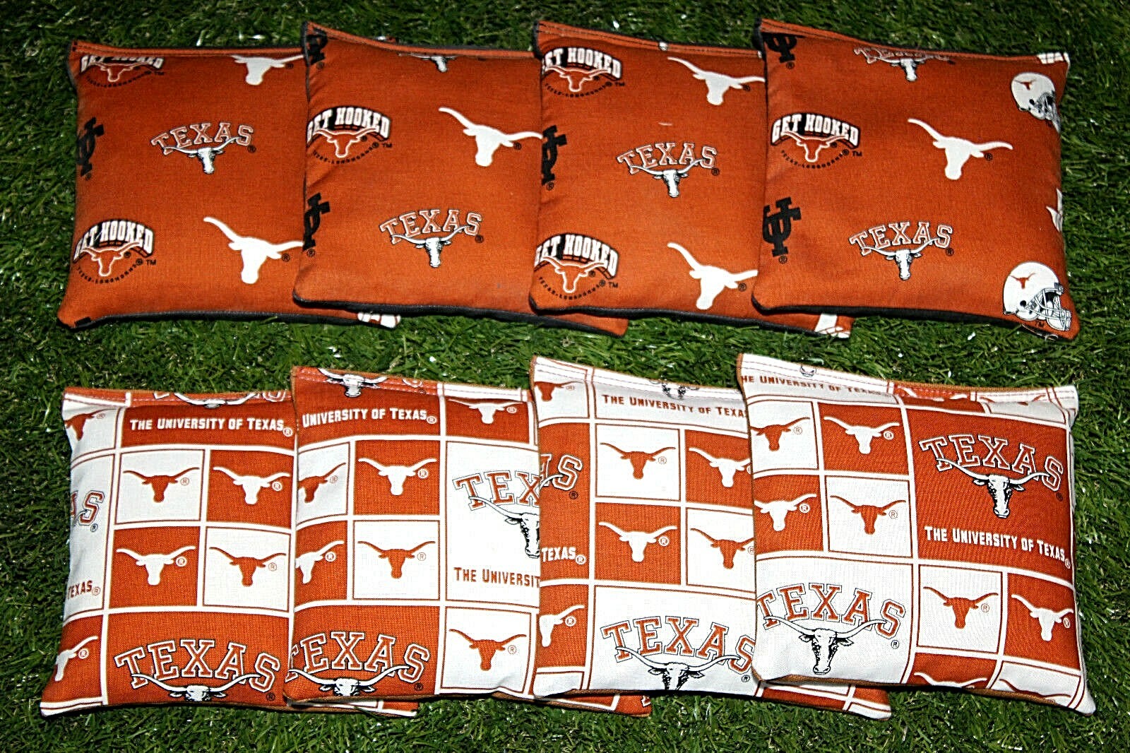 Cornhole Bean Bags Set of 8 ACA Regulation Bags TEXAS LONGHORNS FREE SHIP