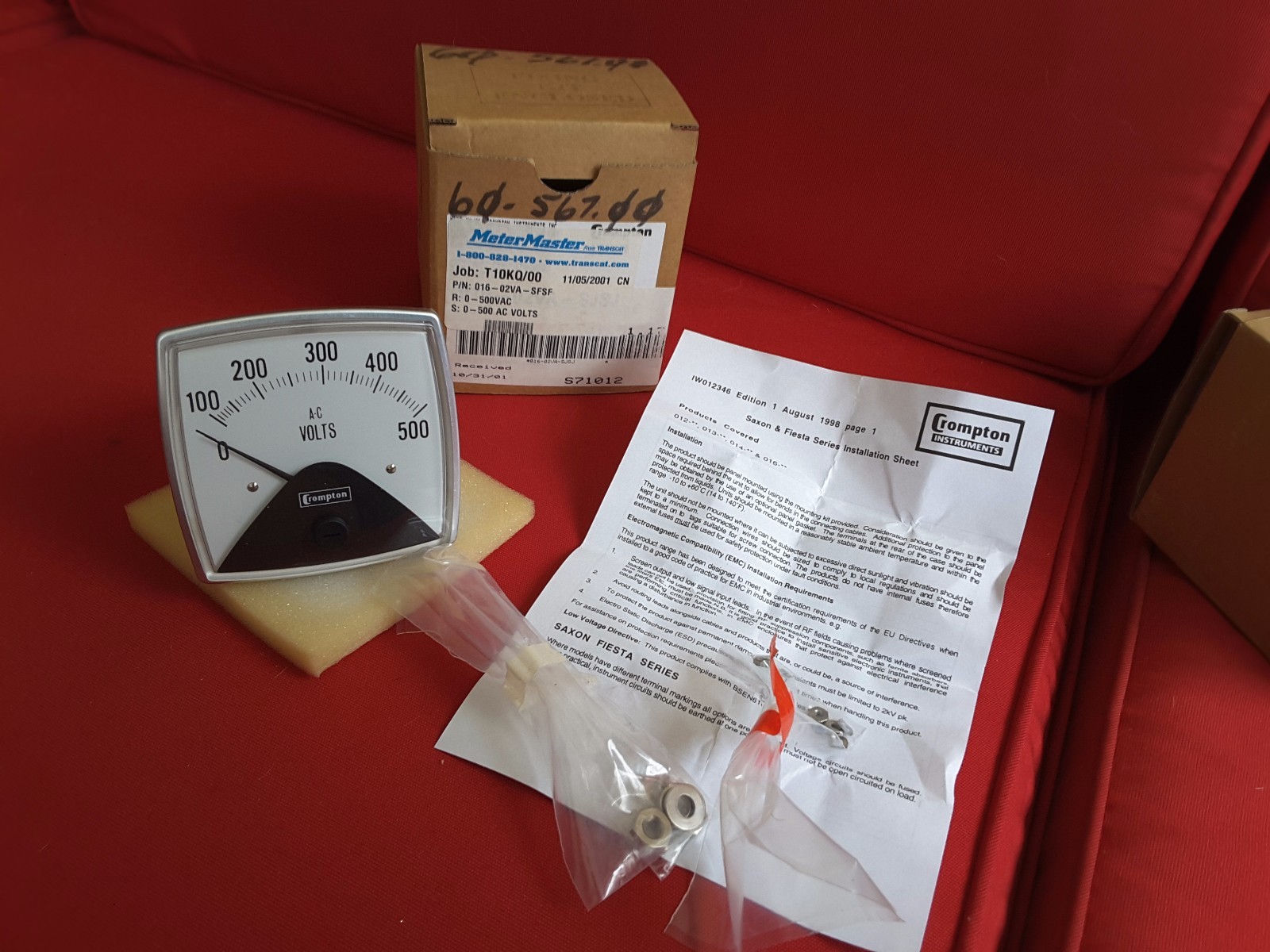 CROMPTON METER MASTER 016-02va-sfsf AC 0-500V  500VAC NEW NIB $99