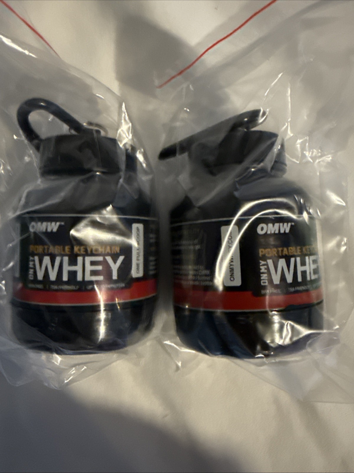 2 Portable Whey Protein Supplement Keychain Bottle – Mini Gym Container (100ml)