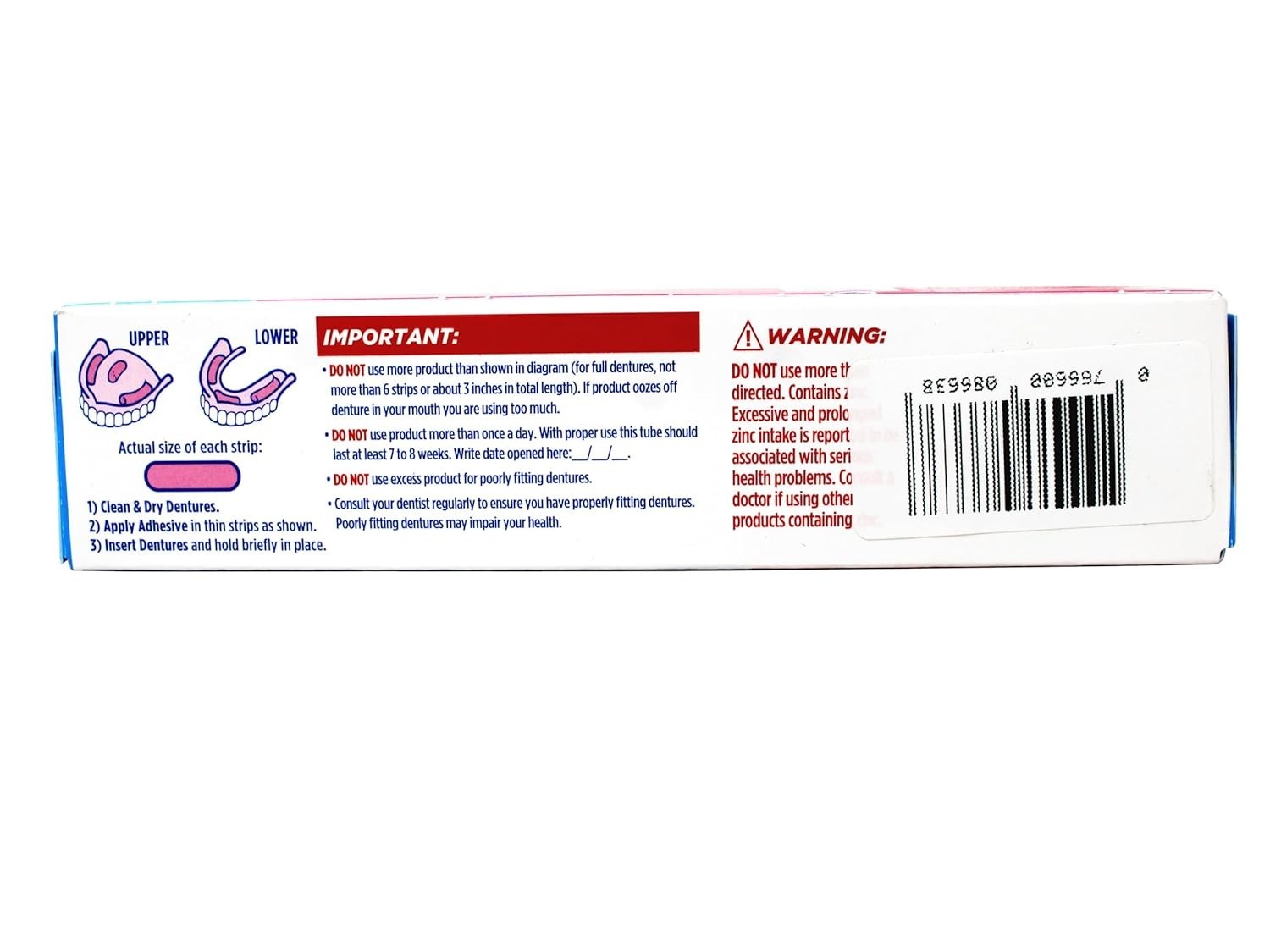 Denture Adhesive Cream-2.4 oz, 4 pk