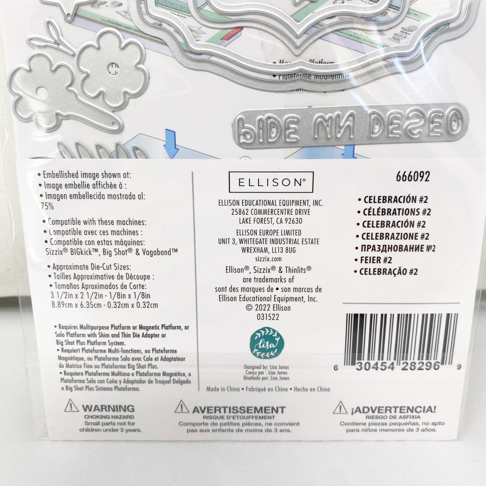 Sizzix Thinlits Celebracion 2 Lisa Jones Spanish Party Cutting Dies 666092